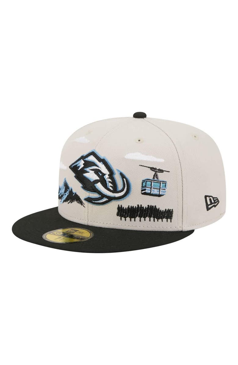 New Era Men's New Era  Tan/Black Utah Mammoth Localized City Icon 59FIFTY Fitted Hat, Main, color, Tan