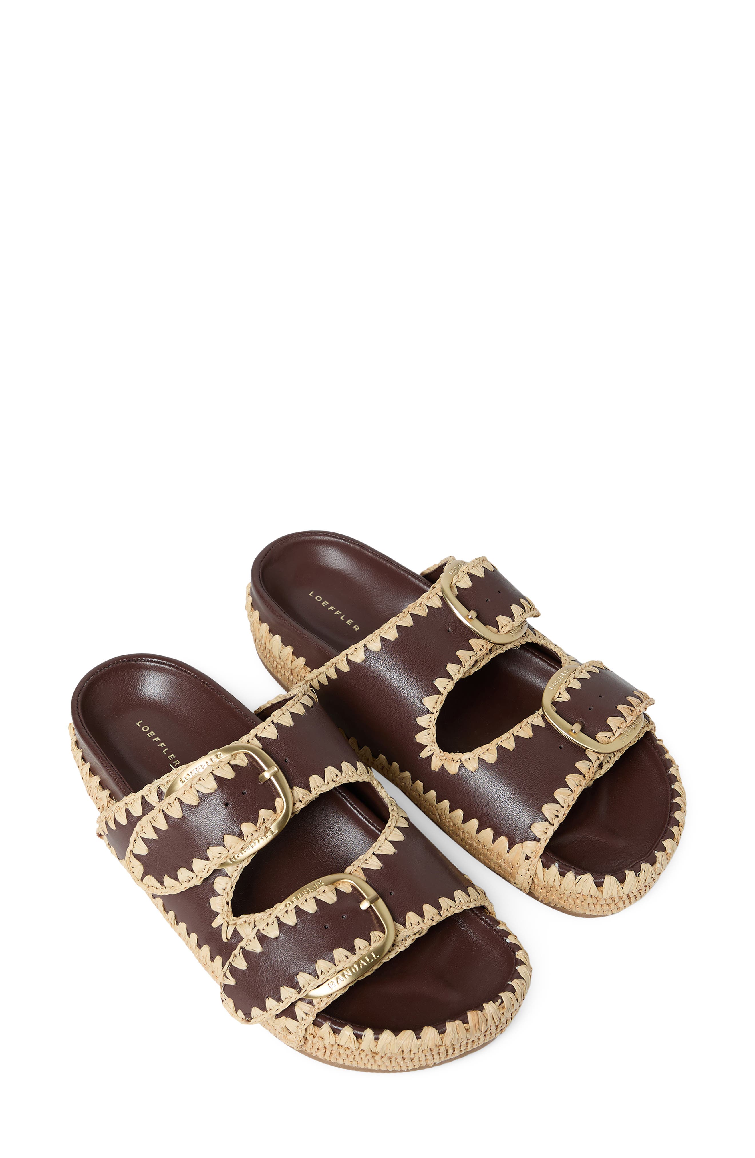 Loeffler Randall Nico Slide Sandal, Alternate, color, Chocolate/Natural