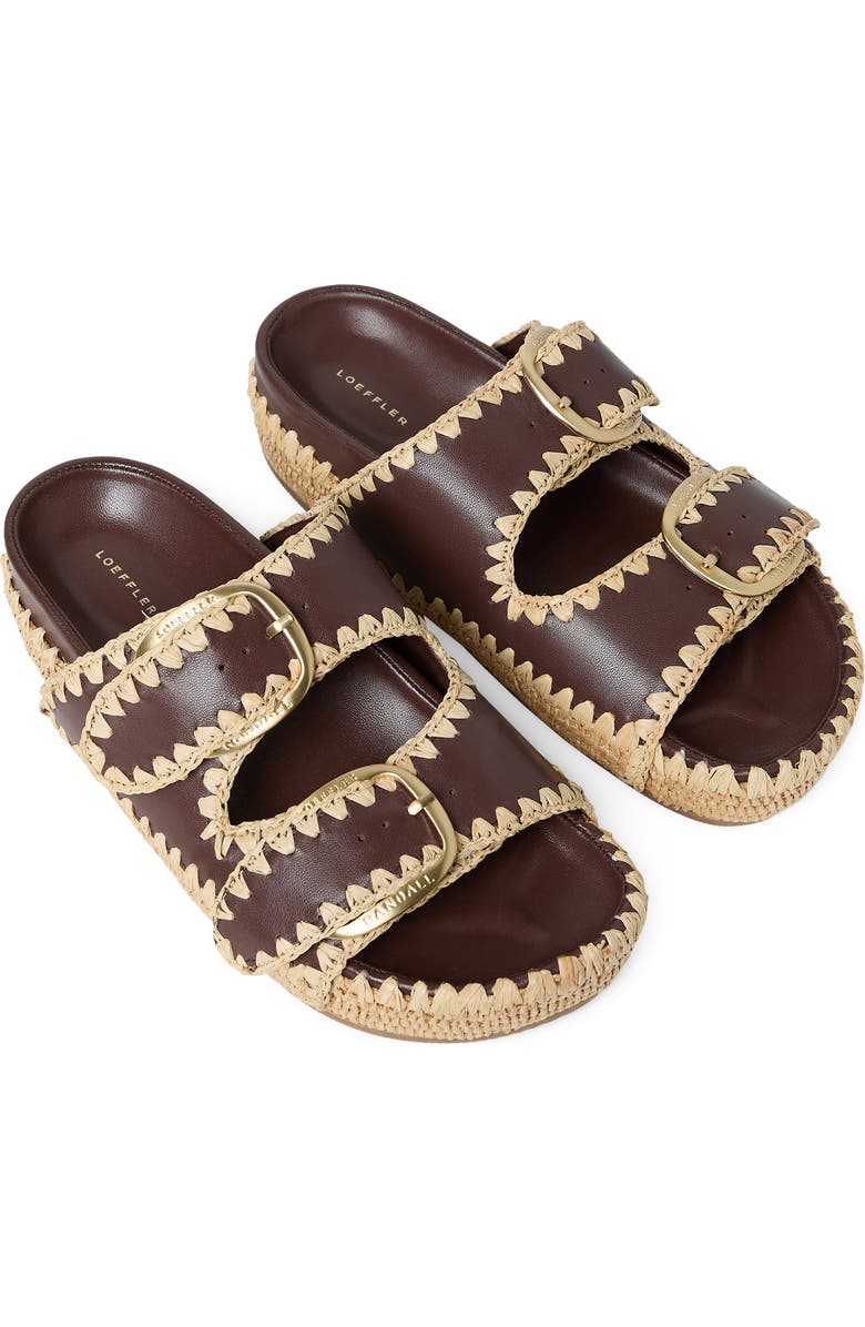 Loeffler Randall Nico Slide Sandal, Alternate, color, Chocolate/Natural