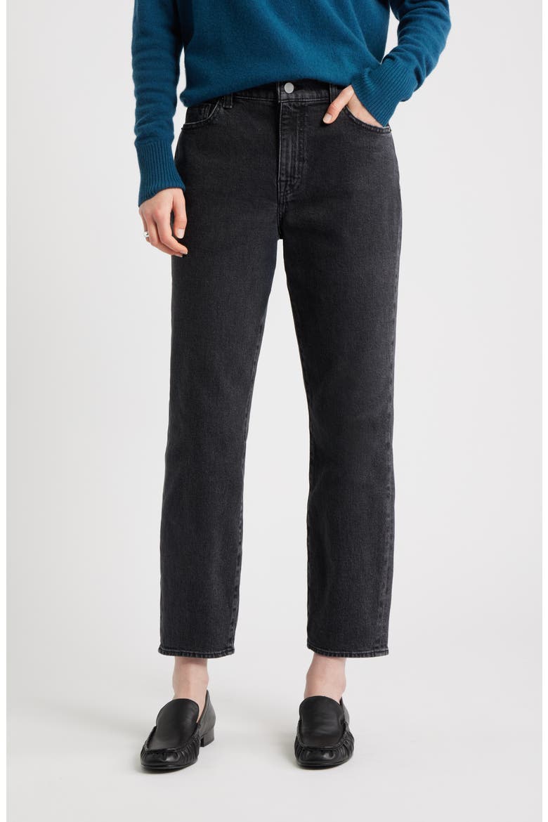 High Waist Slim Straight Leg Jeans, Main, color, UNION WASH