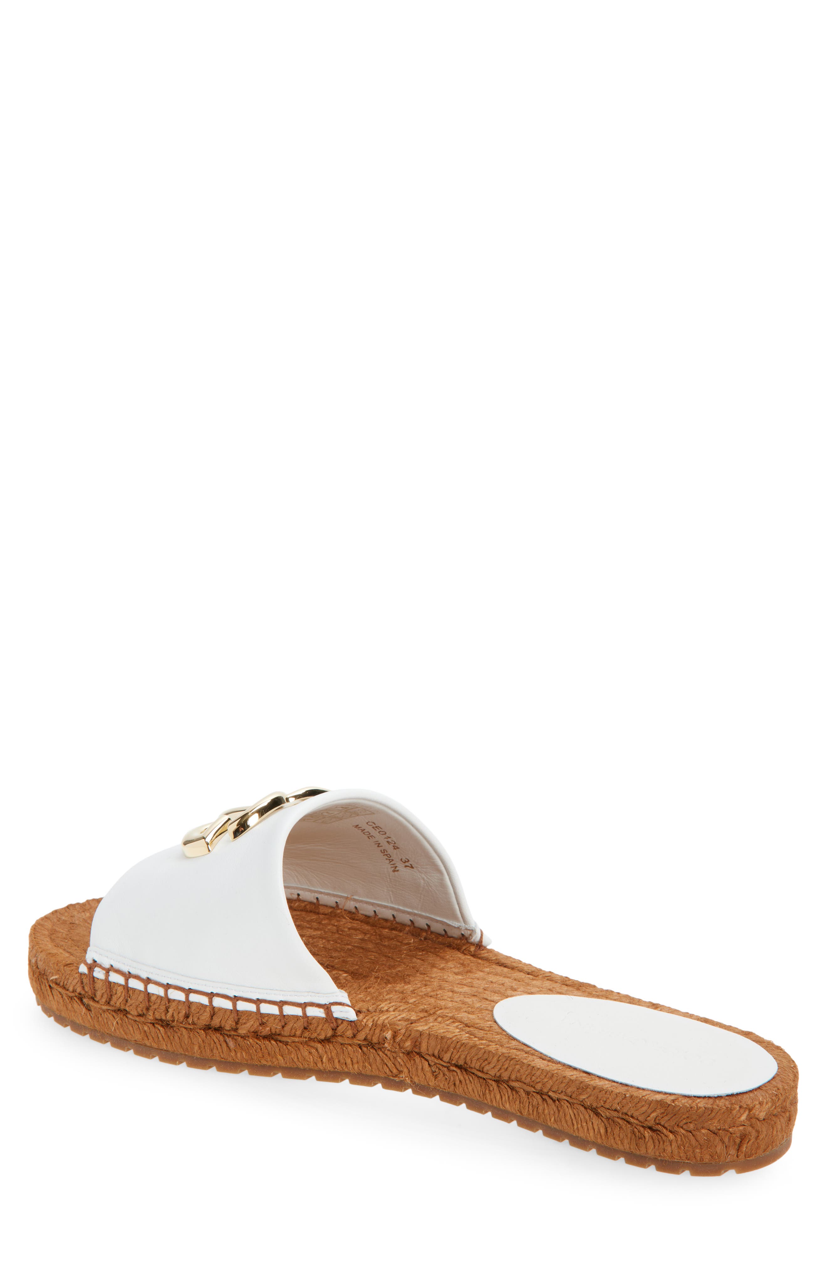 Dolce&Gabbana DG Logo Espadrille Flat Sandal, Alternate, color, Optical White