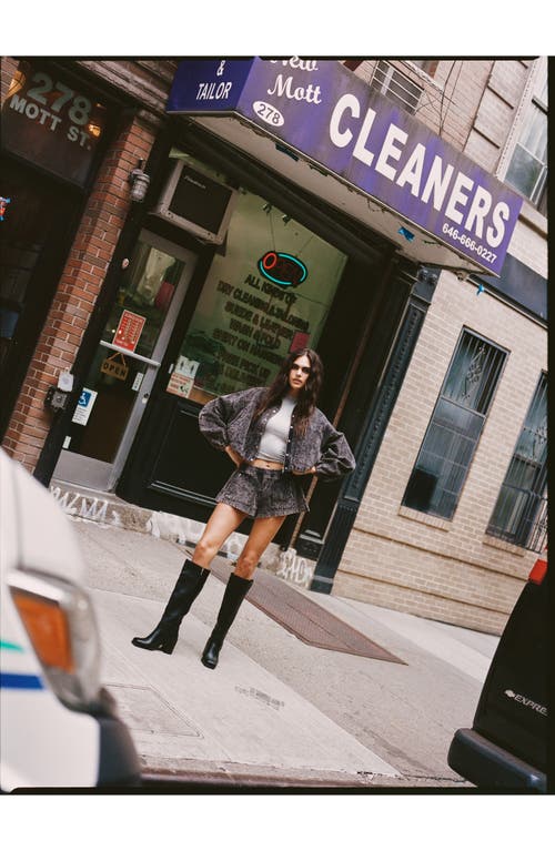 Nasty Gal Crop Corduroy Jacket In Washed Black