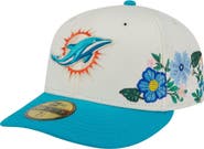 New Era Men's New Era Cream/Aqua Miami Dolphins Tonal Floral 59FIFTY Fitted Hat