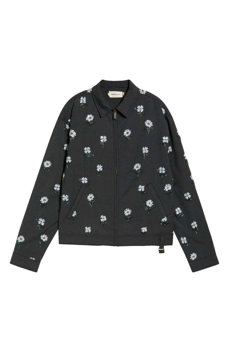 HONOR THE GIFT Floral Sequin Pinstripe Jacket, Alternate, color, Black