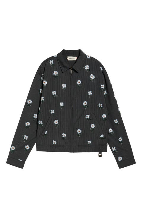 Floral Sequin Pinstripe Jacket