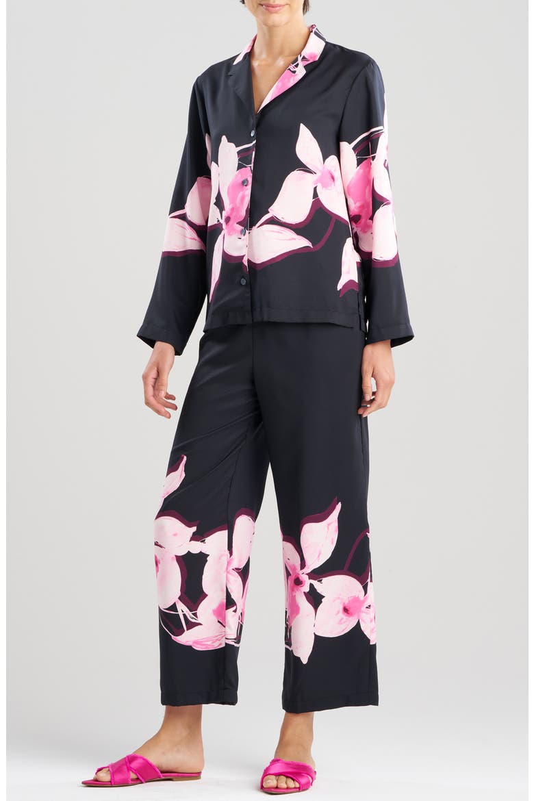 Orchida Floral Pajamas, Main, color, BLACK