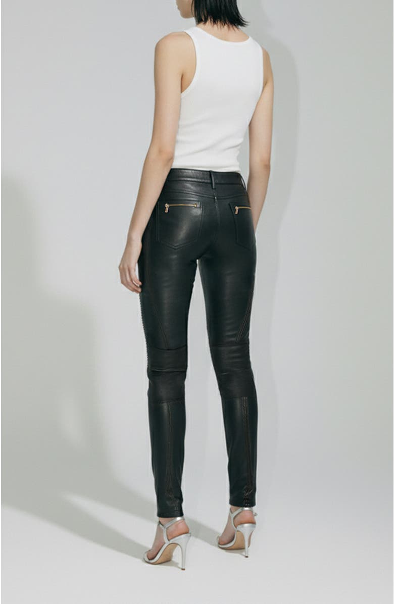 AS by DF Sam Stretch Leather Pants, Alternate, color, Black