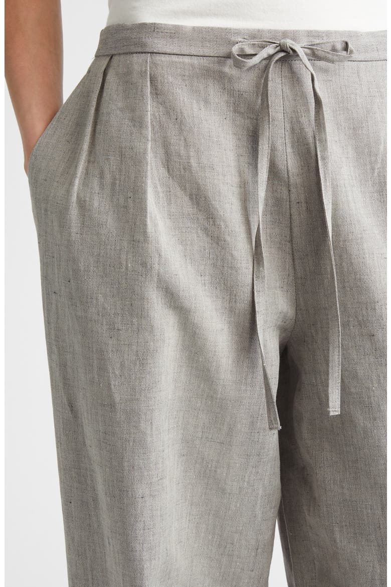 Clark Loose Fit Mélange Linen & Cotton Wide Leg Pants, Alternate, color, GREY MELANGE