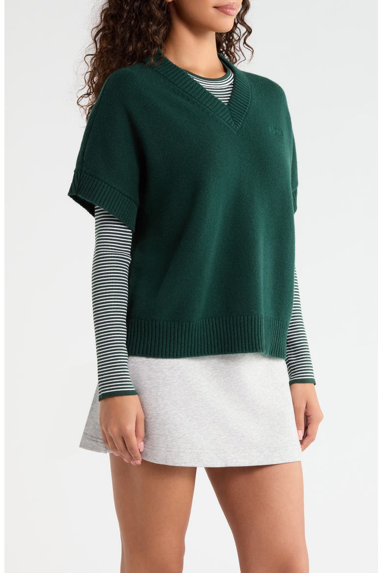 G Scribe Oversized Cashmere Sweater Vest, Alternate, color, PINE