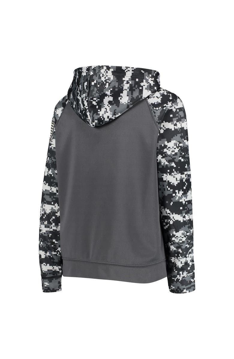 COLOSSEUM Youth Colosseum Charcoal Navy Midshipmen OHT Military Appreciation Digital Camo Raglan Pullover Hoodie, Alternate, color,