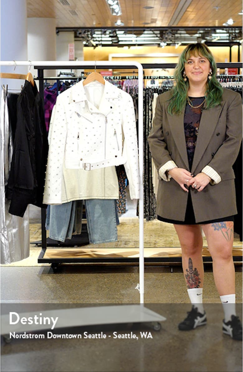 Stud Detail Faux Leather Moto Jacket, sales video thumbnail