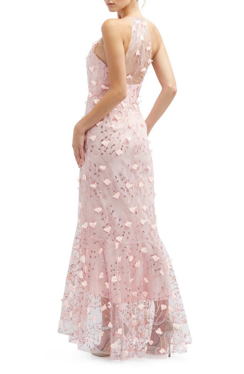 Dessy Collection Sequin Embroidered High-Low Gown, Alternate, color, Rose