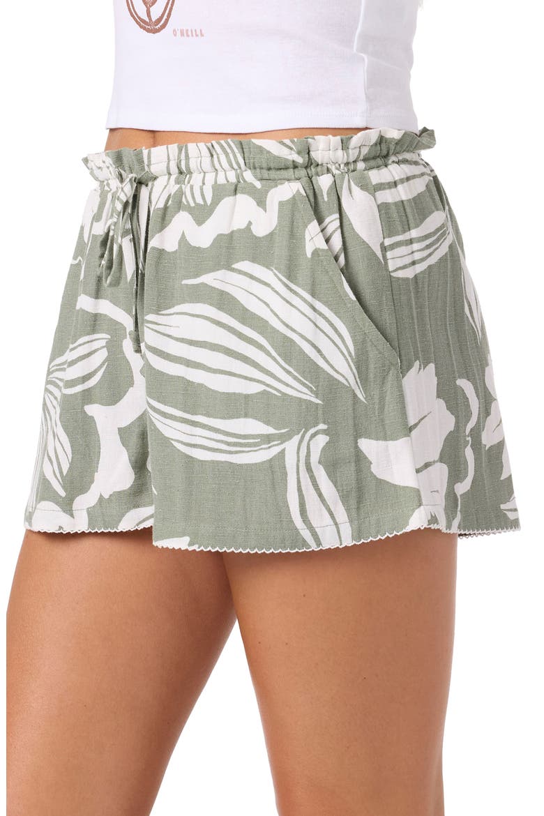 Layne Floral Drawstring Shorts, Alternate, color, SEA SPRAY