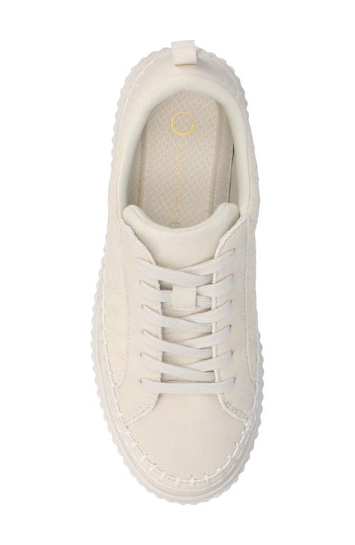 Journee Collection Women's Pazey Platform Lace-up Casual Sneakers In Bone