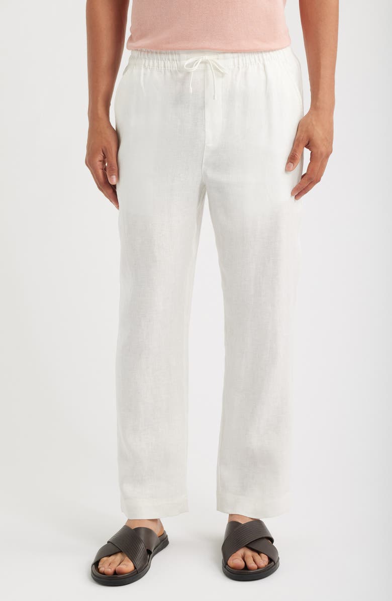 CHÉ Avila Straight Leg Linen Drawstring Pants, Main, color, White-23