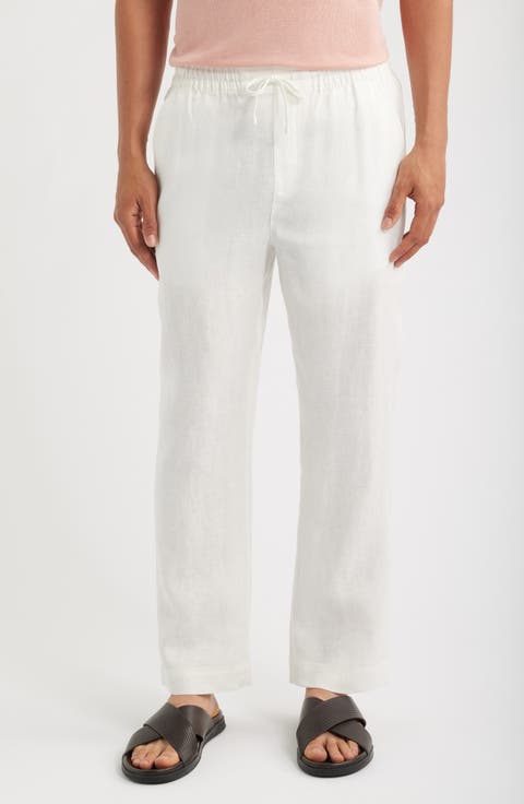 Avila Straight Leg Linen Drawstring Pants