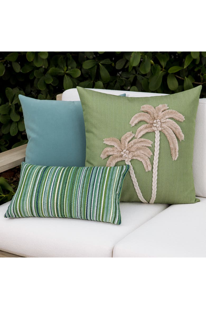 Escape Handmade Applique Indoor & Outdoor Woven Accent Pillow, Alternate, color, Meadow