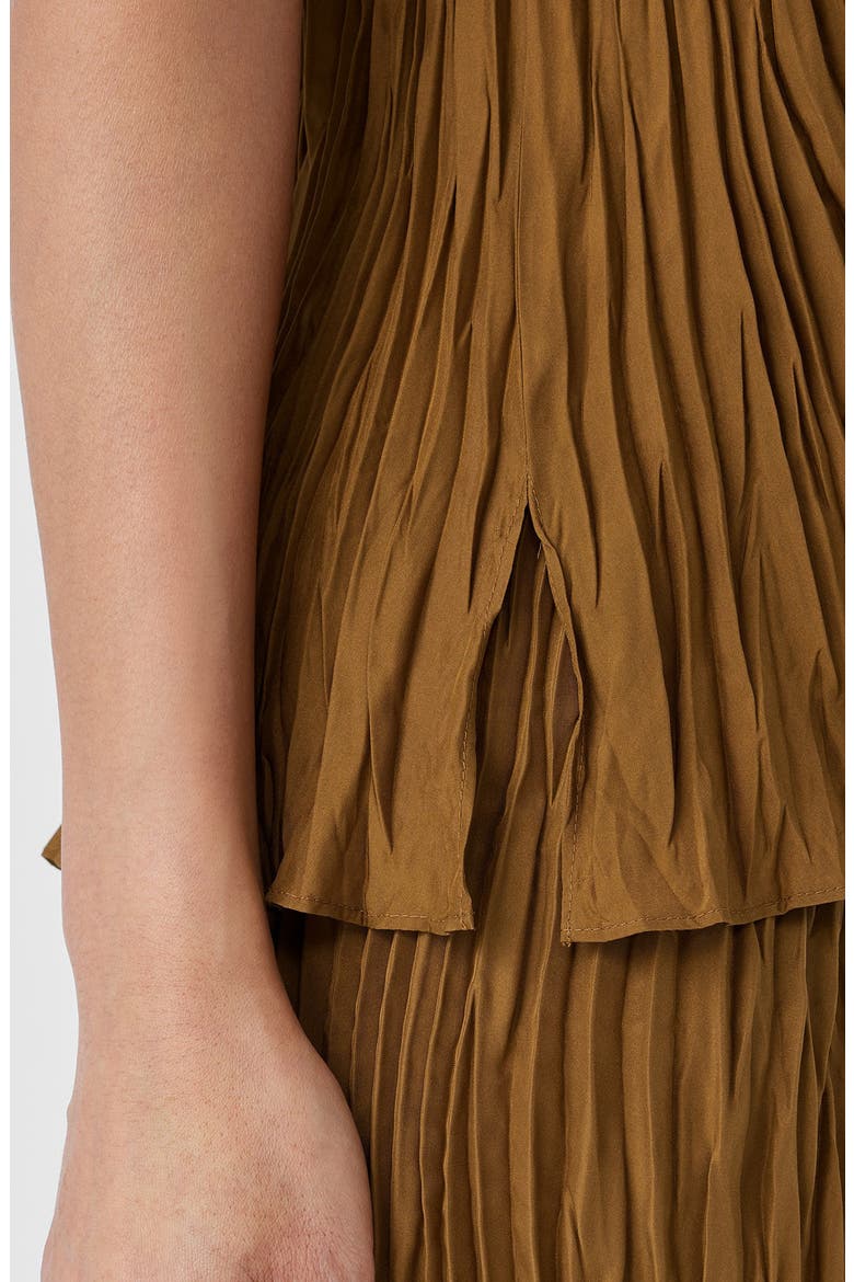 Crinkled Silk Camisole, Alternate, color, BRONZE