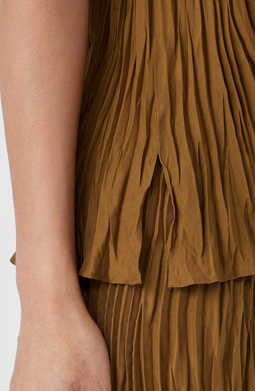 Eileen Fisher Crinkled Silk Camisole In Bronze