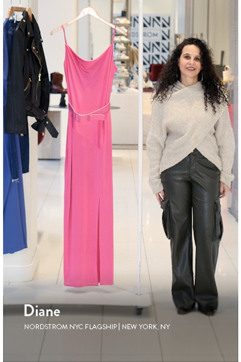 Cowl Neck Belted Maxi Dress video