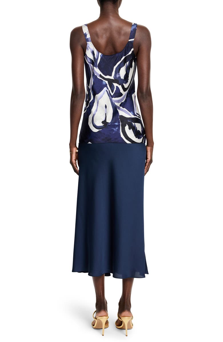 NIC+ZOE Watercolor Vines Scoop Neck Crepe Tank Top, Alternate, color, Indigo Multi