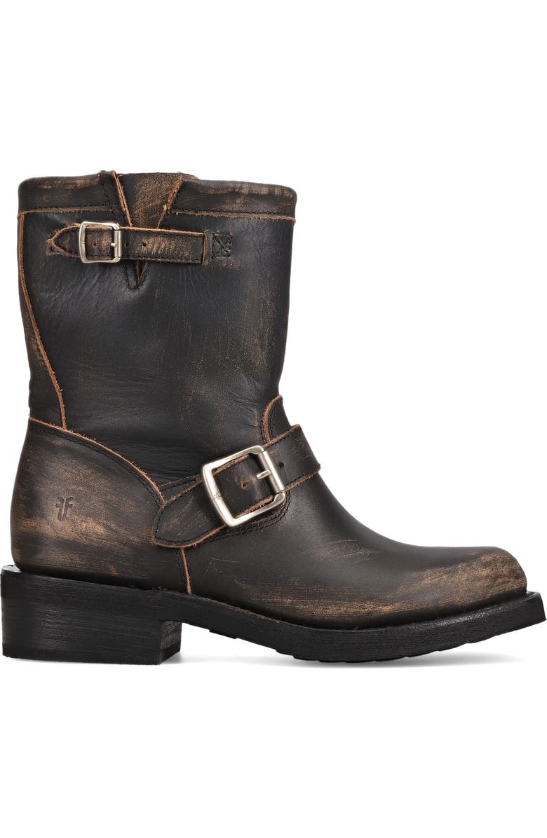 Frye Viv Short Engineer Boot, Alternate, color, Distressed Black