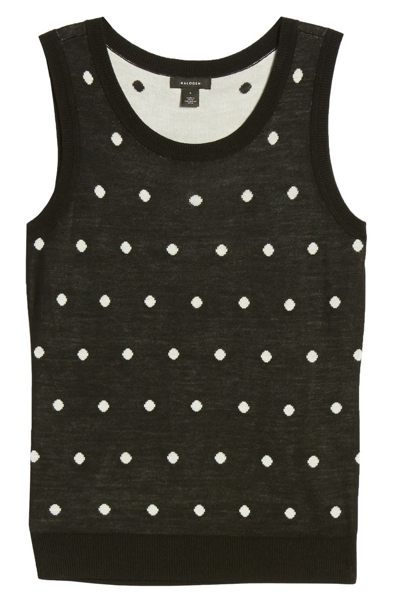 Halogen<sup>®</sup> Jacquard Sleeveless Crewneck Sweater, Alternate, color,