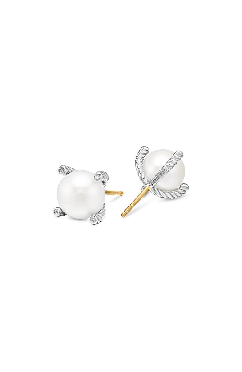 David Yurman Pearl Stud Earrings, Alternate, color, Silver Pearl