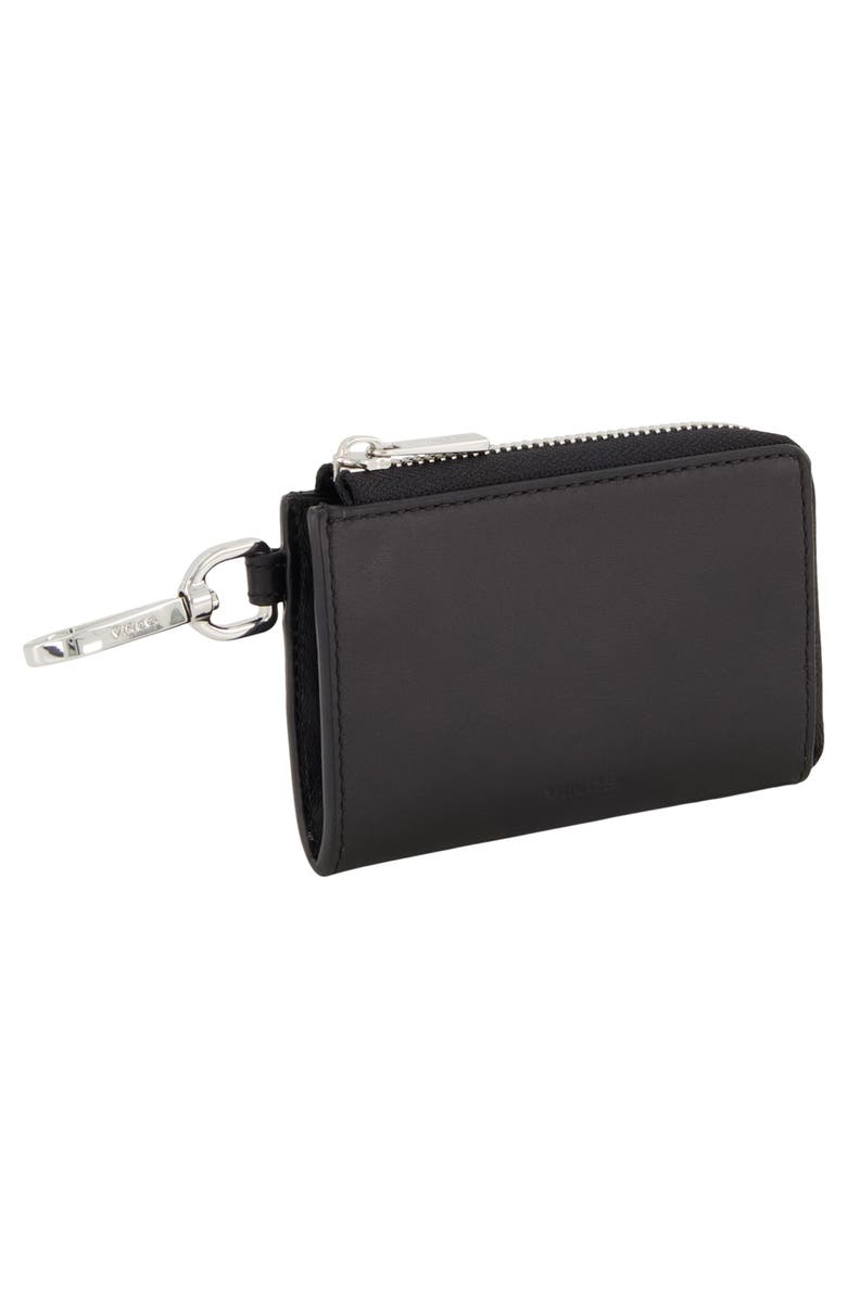 Vince Zip Top Leather Card Case, Alternate, color, Black