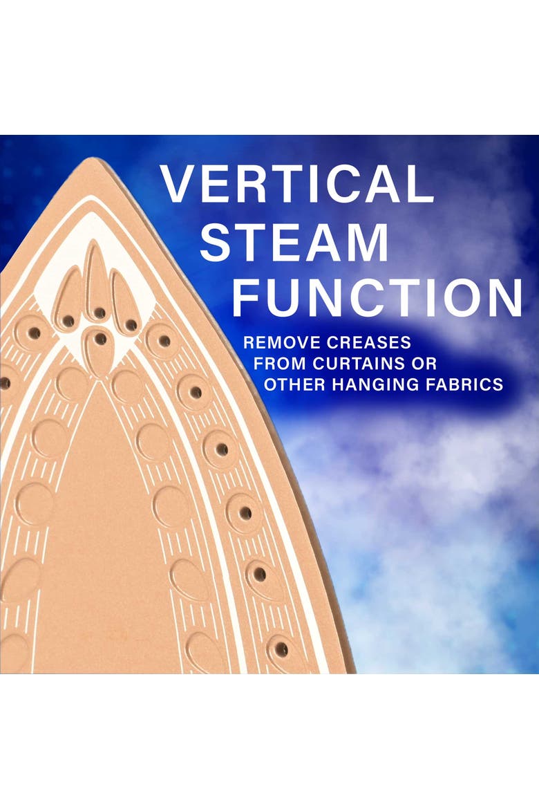 Non-Stick Steam Iron in Rose Gold with Temperature Dial, Alternate, color, Black