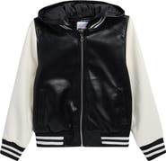 BECCA Faux Leather Varsity Bomber