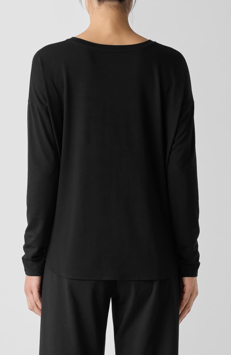 Eileen Fisher Crewneck Boxy Stretch Jersey Top, Alternate, color, 