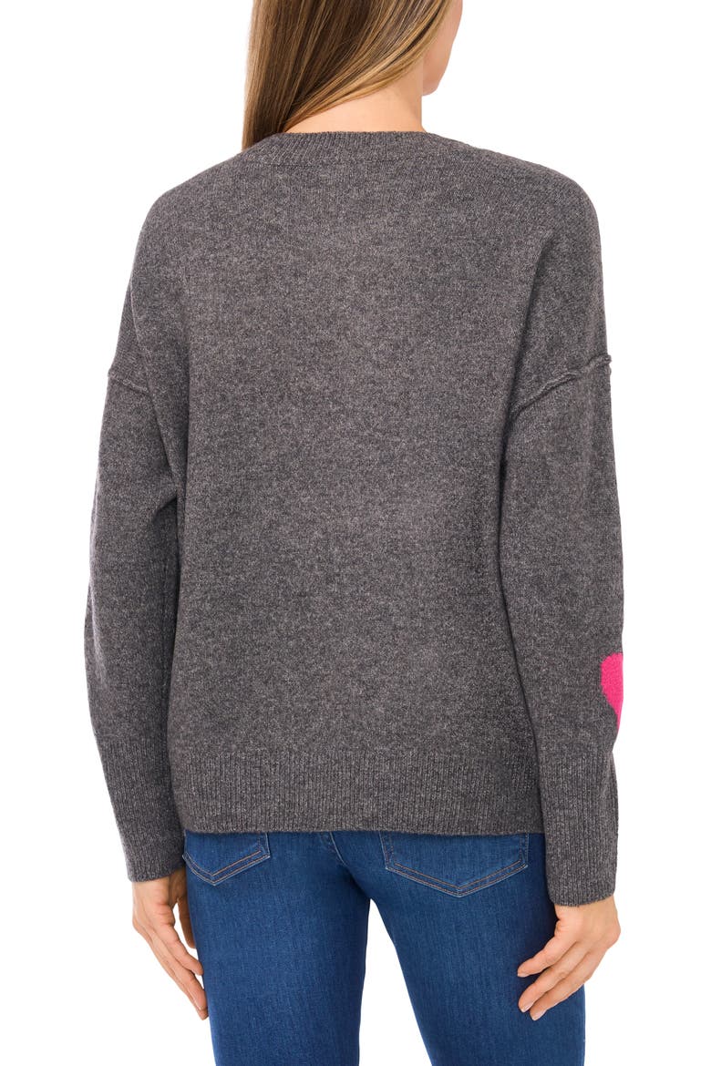 Heart Pattern Intarsia Sweater, Alternate, color, MEDIUM HEATHER GREY
