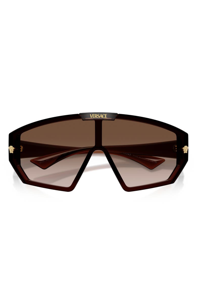 Versace Medusa Horizon 147mm Shield Sunglasses, Alternate, color, Transparent Brown / Brown