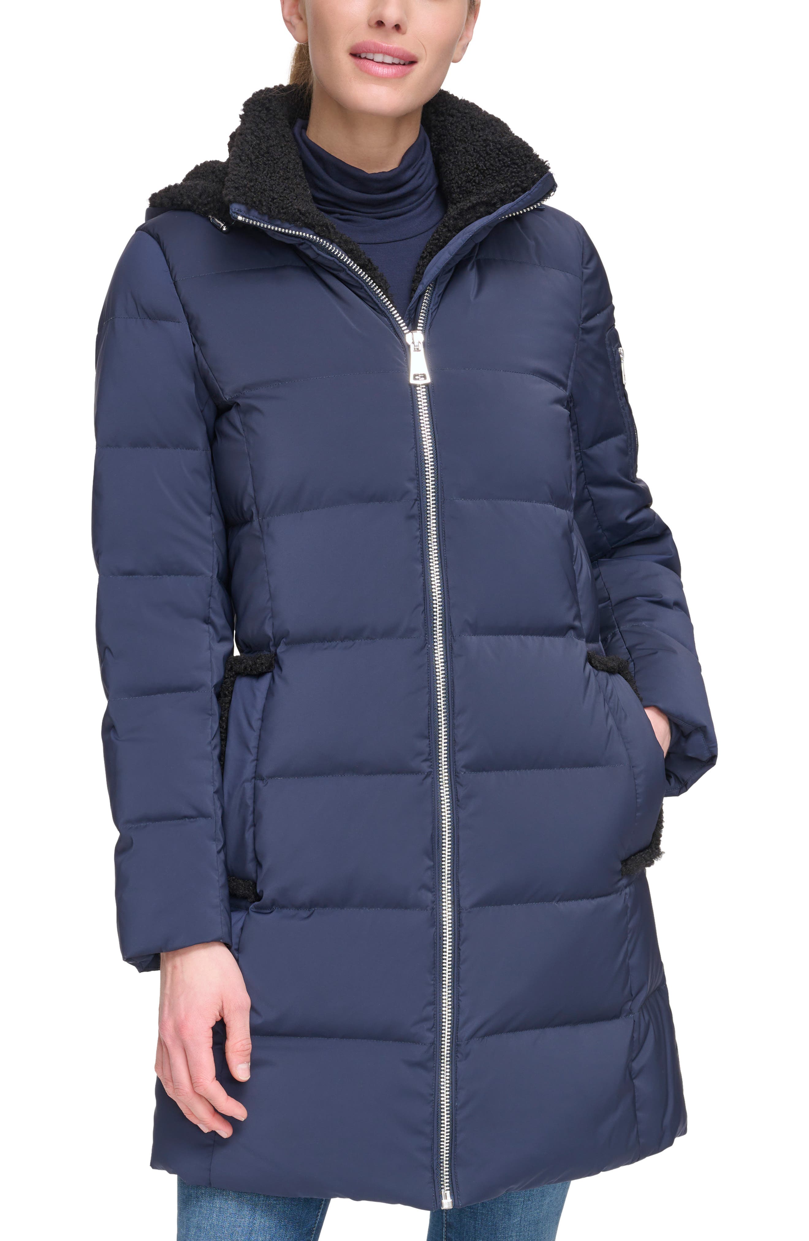 Calvin Klein Faux Shearling Lined Down Puffer Jacket