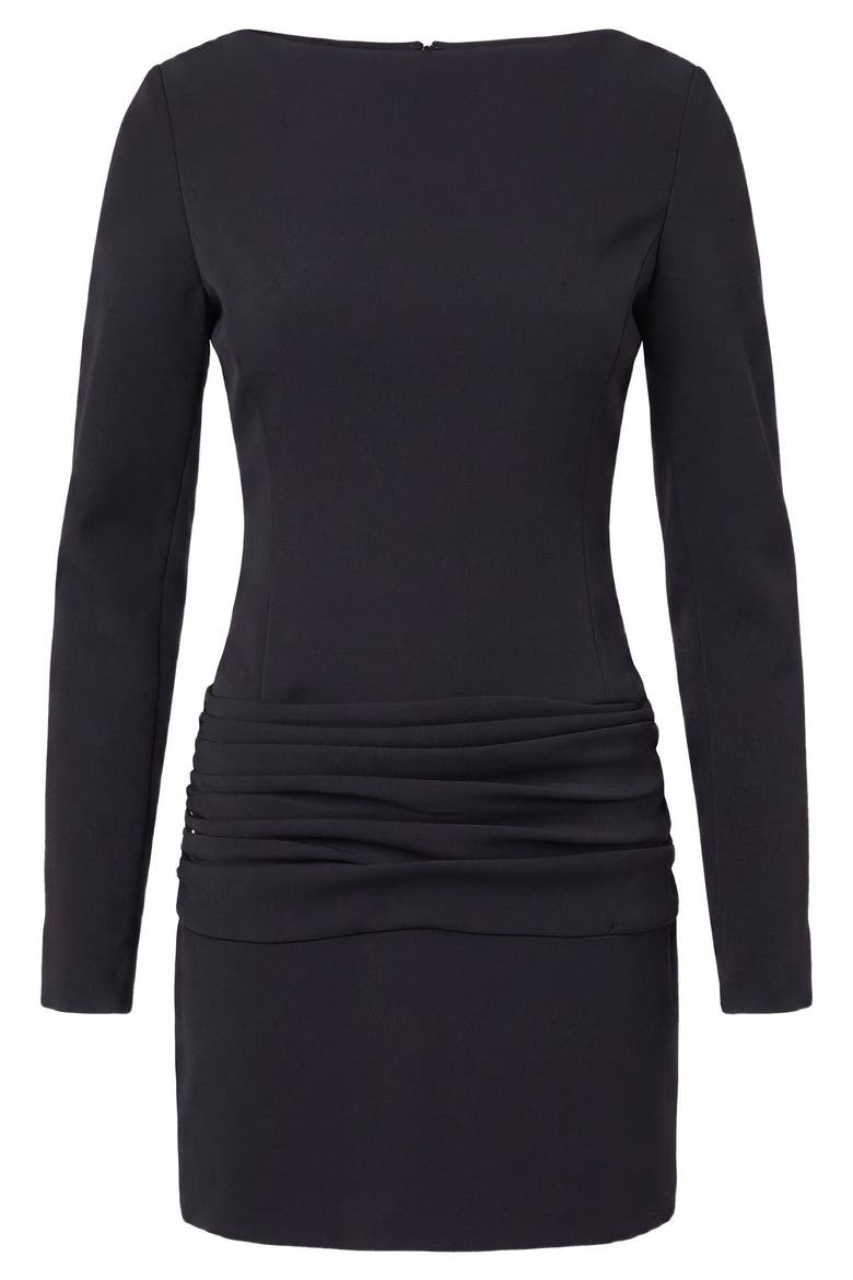 Olivia Long Sleeve Boatneck Dress, Alternate, color, Black