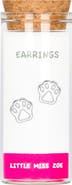 Little Miss Zoe Kids' Sterling Silver Paw Stud Earrings in Gift Bottle