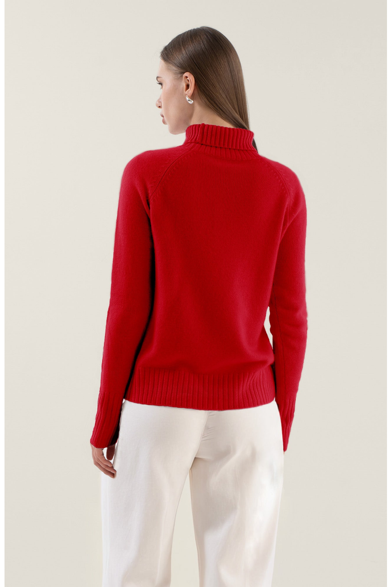 Emma Cashmere Relaxed Turtleneck Sweater, Alternate, color, Chili Oil