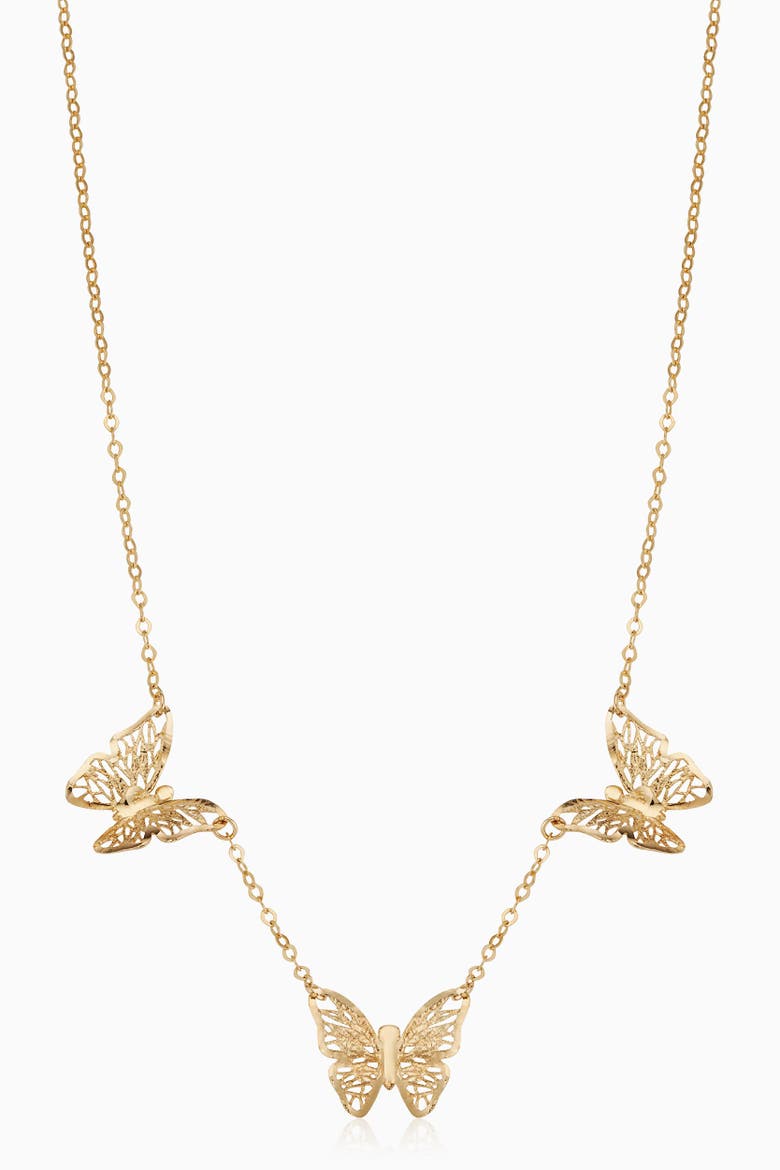 14K Yellow Gold Social Butterfly Necklace, Main, color, Yellow Gold