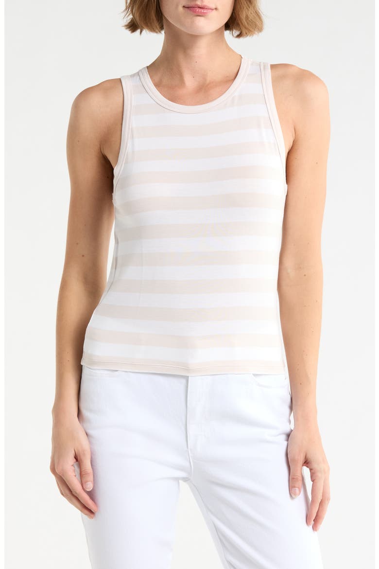 Lulu Stripe Tank, Main, color, WHITE/ MOONSTONE GREY