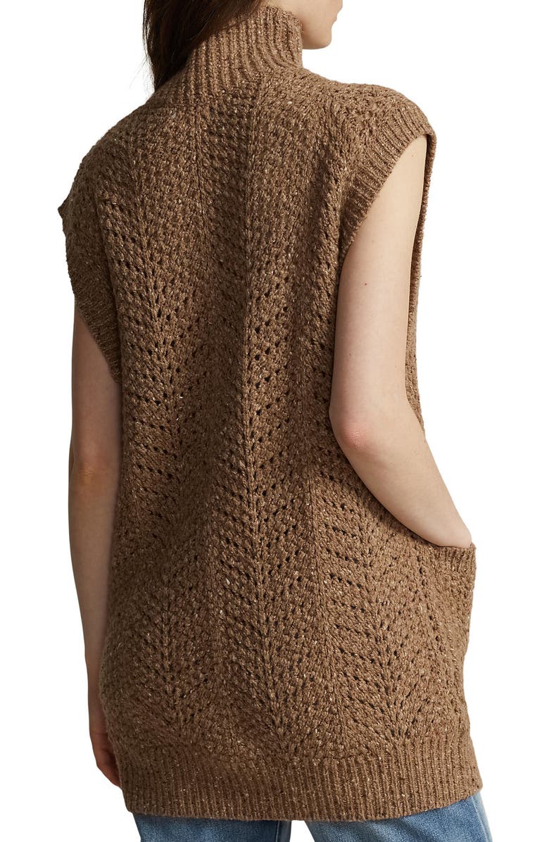 Polo Ralph Lauren Donegal Tweed Funnel Neck Sweater Vest, Alternate, color, 