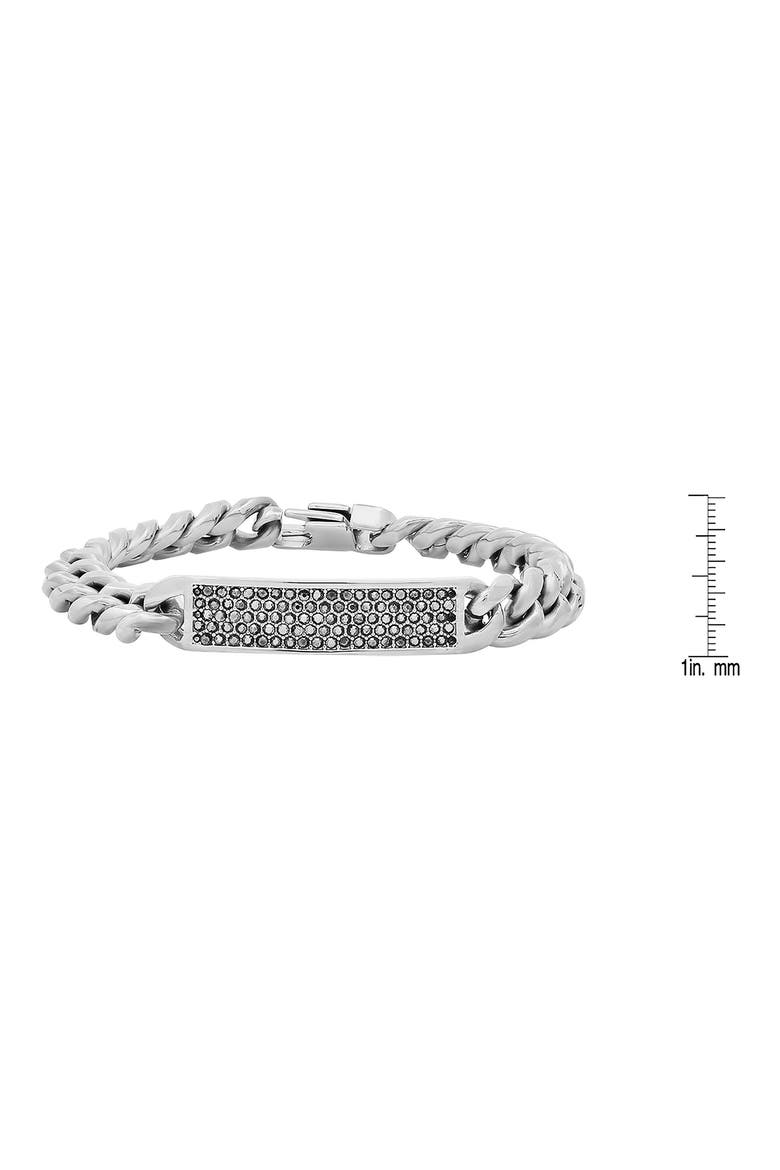 Stainless Steel Simulated Diamond Chain Bracelet, Alternate, color, METALLIC