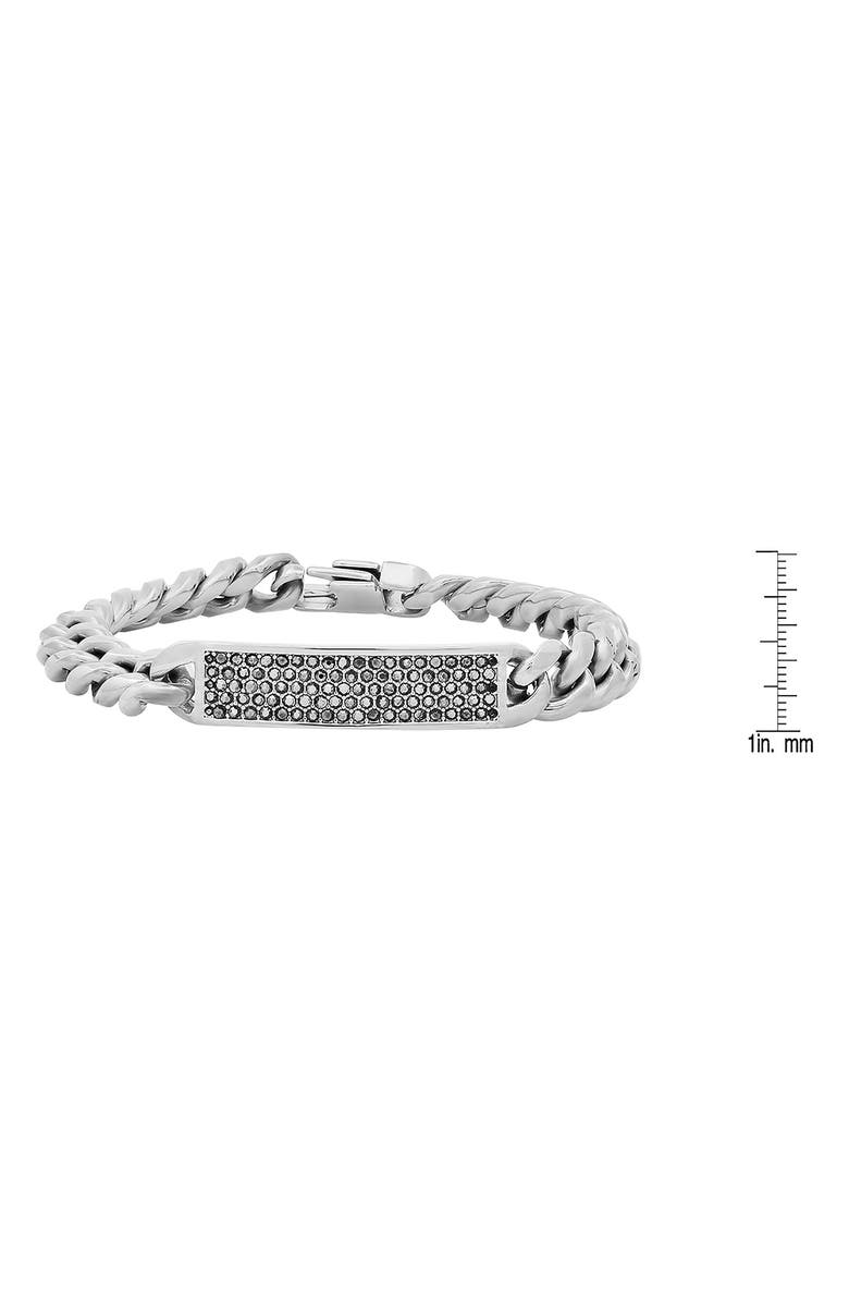 HMY JEWELRY Stainless Steel Simulated Diamond Chain Bracelet, Alternate, color, 
