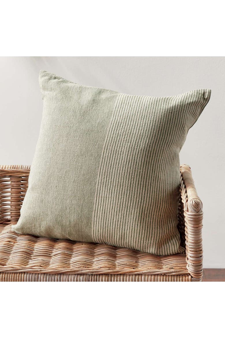 Otis Pinstripe Pillow 24", Alternate, color, Beige