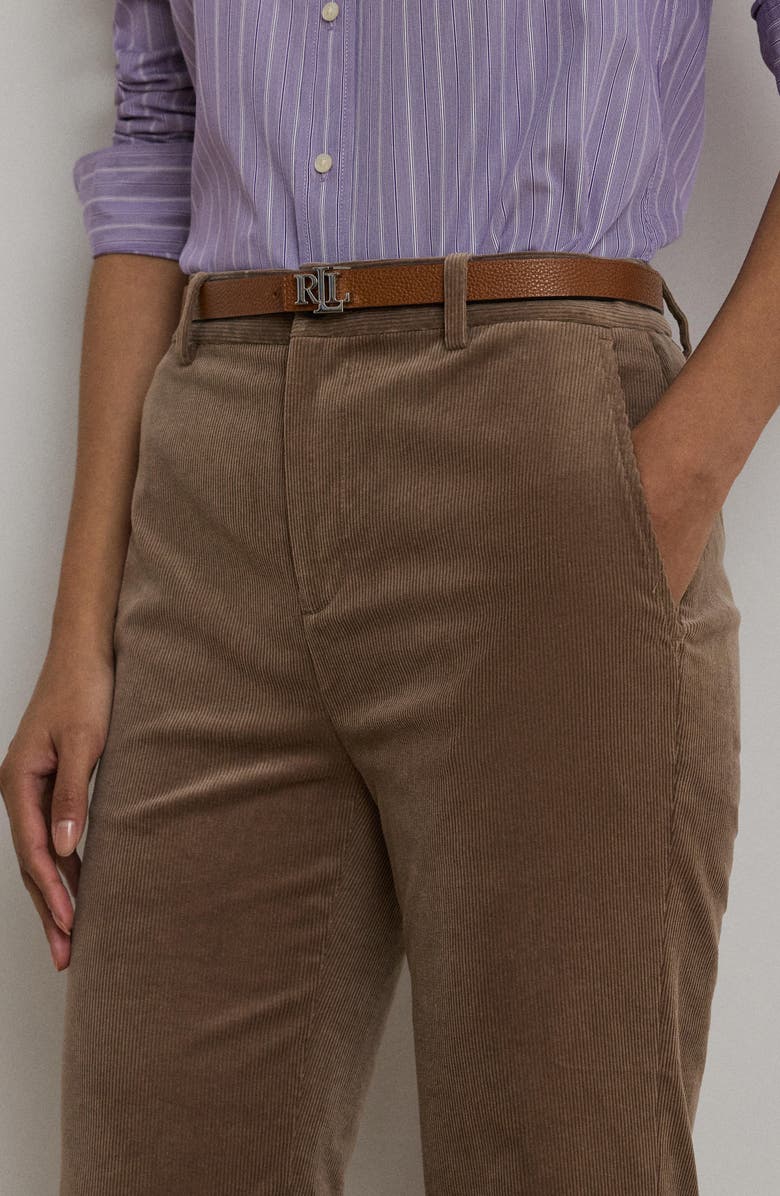 Lauren Ralph Lauren High Waist Flare Corduroy Pants, Alternate, color, Taupe Brown