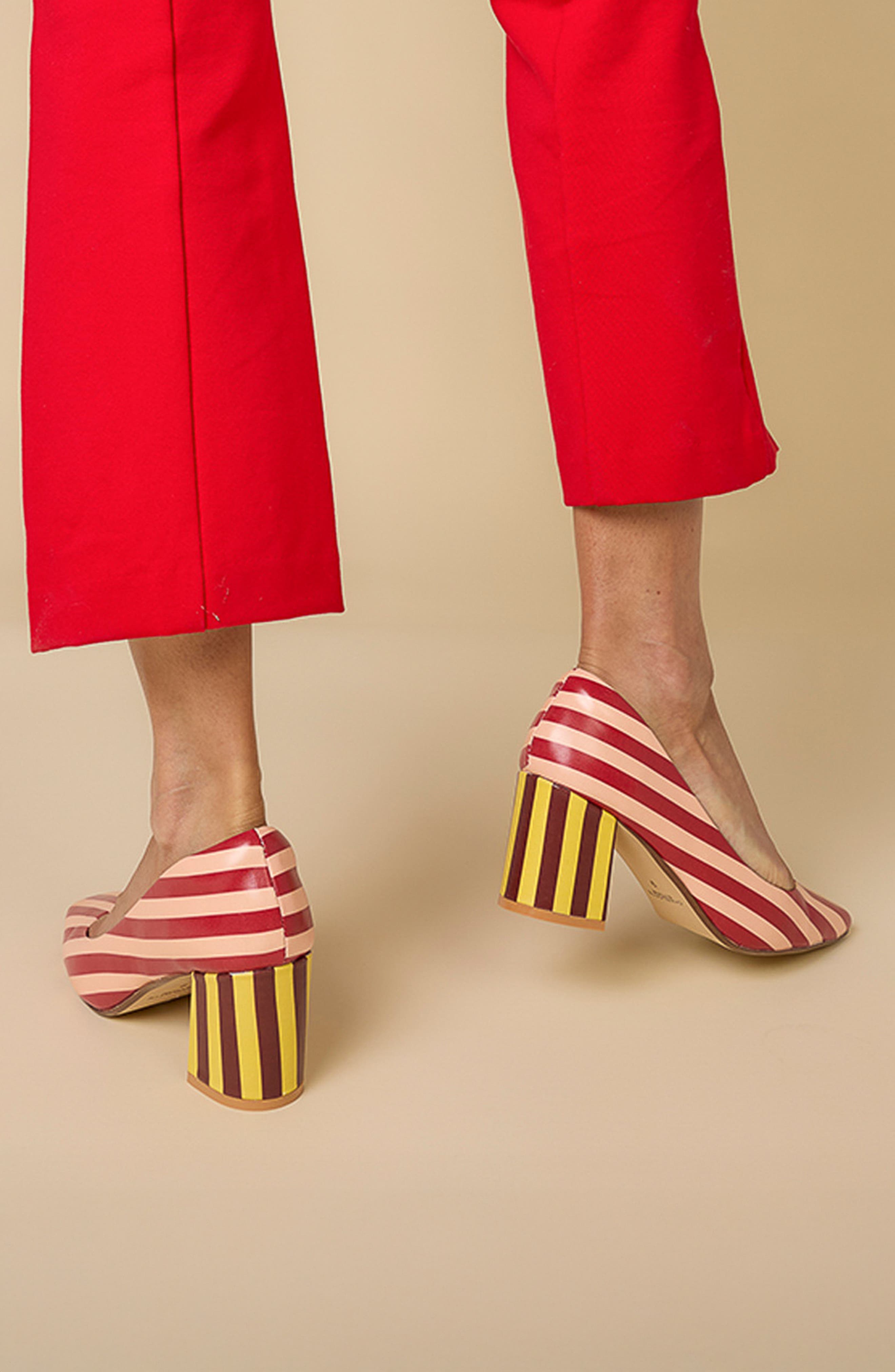 Estee Multicolor Square Toe Pump, Alternate, color, Begonia Stripe