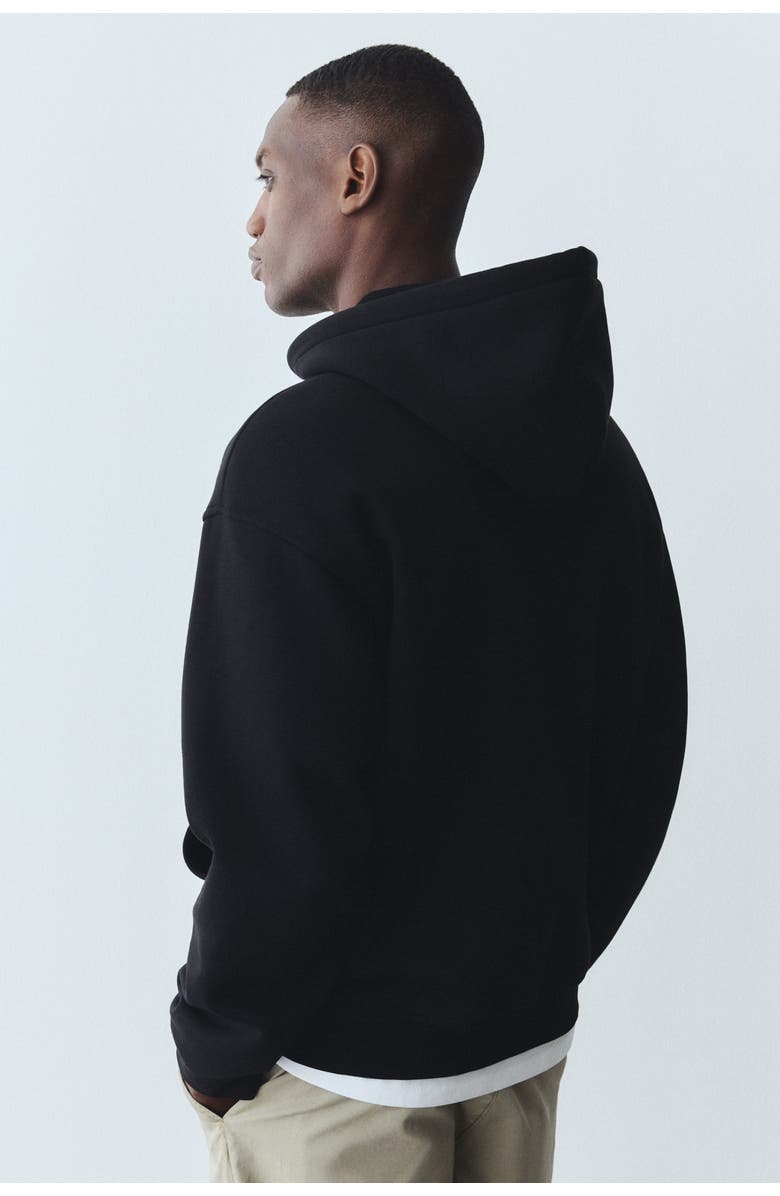 H&M Loose Fit Zip-through Hoodie, Alternate, color, Black