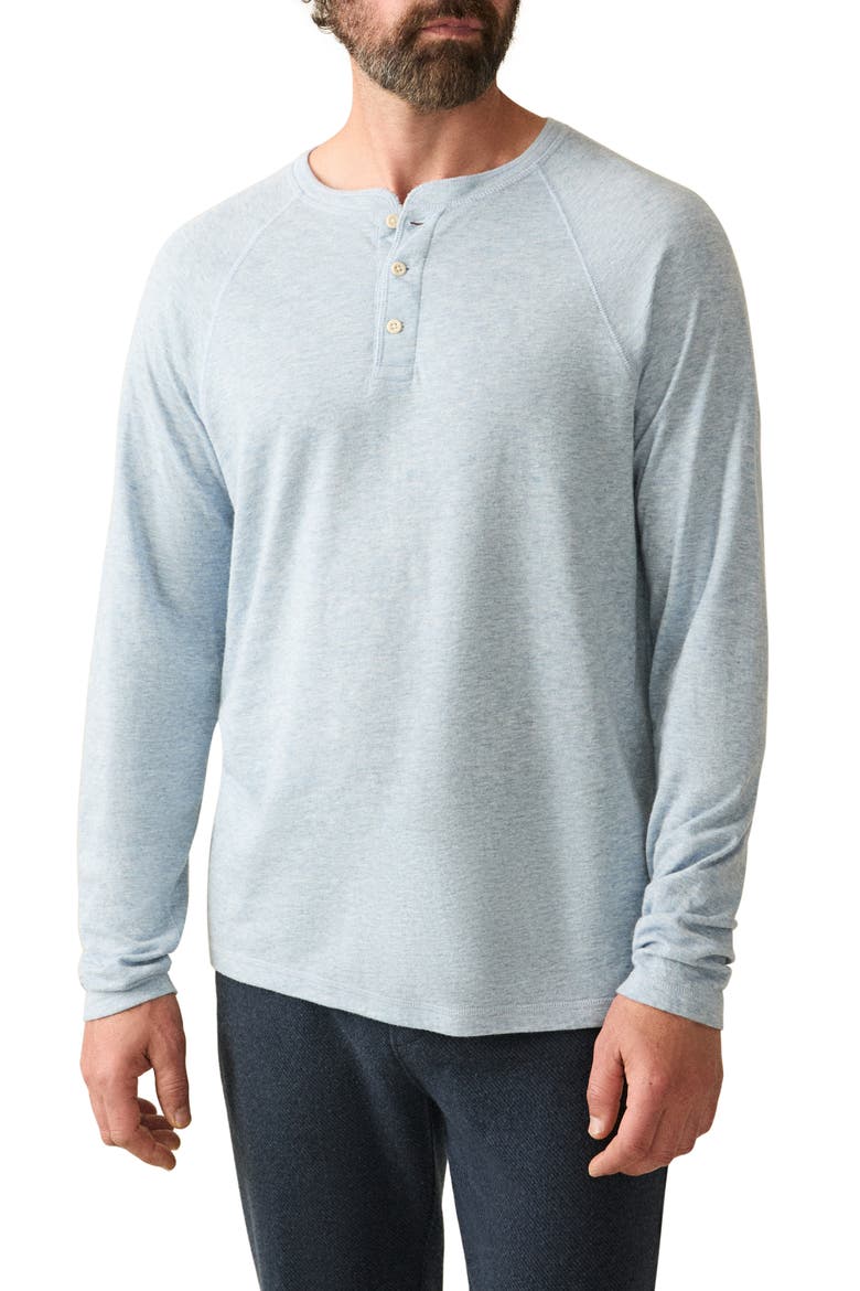 Cloud Long Sleeve Henley, Main, color, LIGHT BLUE HEATHER