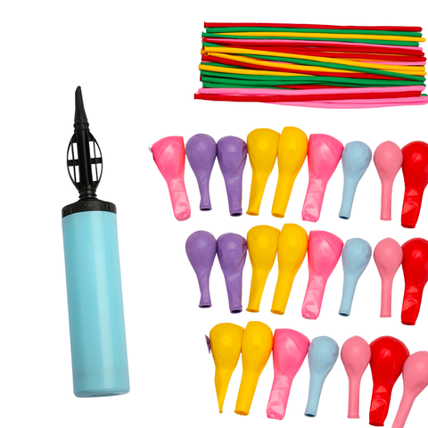 100Pack Long Balloons With Pump Twisting & Modeling Fun, Age 8+