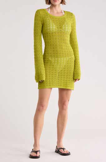 Abound Crochet Long Sleeve Cover-Up Dress